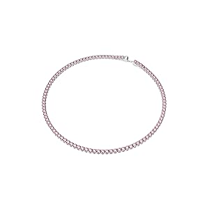 SWAROVSKI　Matrix Tennis　Pink　Necklace　M Matrix Tennis necklace, Round cut, Pink, Rhodium plated